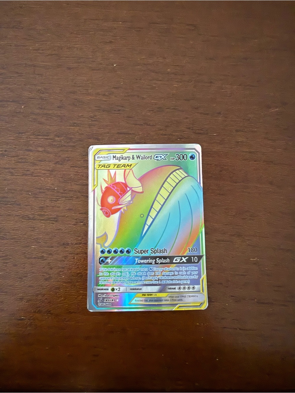 Magikarp & Wailord GX Rainbow Rare Pokémon Card - Multicolor